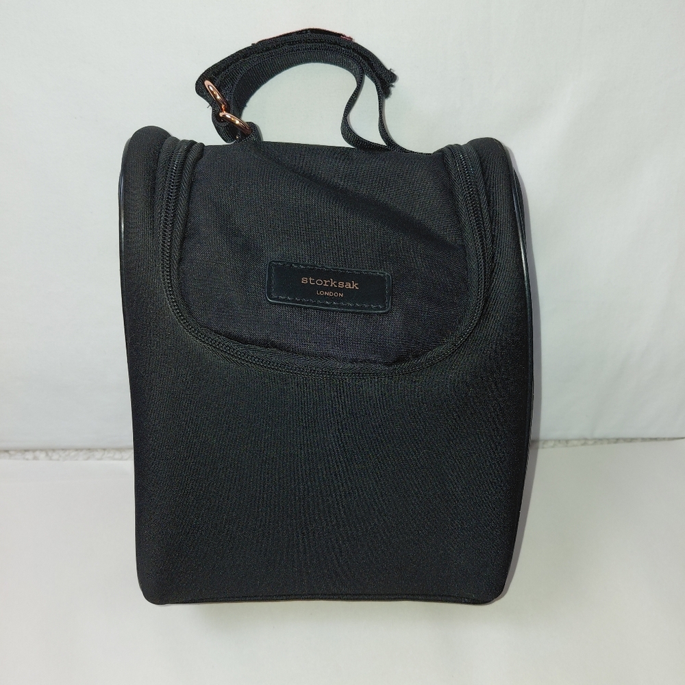 Storksak London Scuba Black Rose Gold Insulated Bottle Food Bag